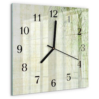 Square wall clock Bamboo Plant
