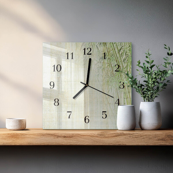 Square wall clock Bamboo Plant