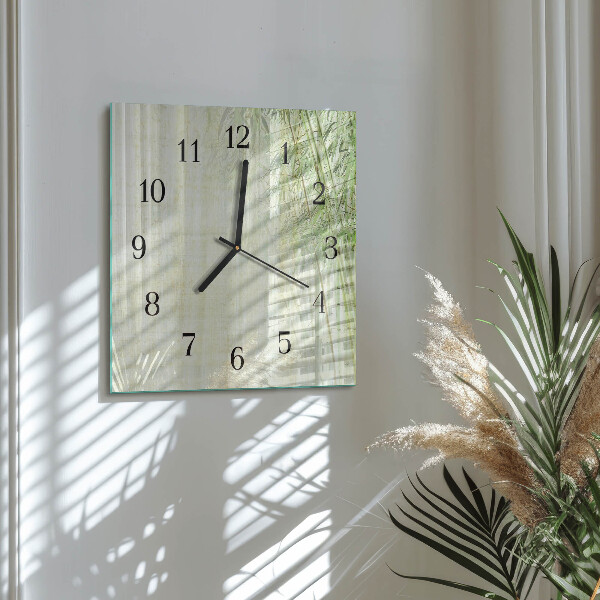 Square wall clock Bamboo Plant