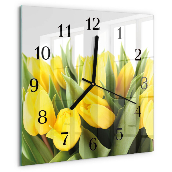 Square wall clock Tulip Flowers