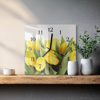 Square wall clock Tulip Flowers