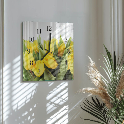 Square wall clock Tulip Flowers
