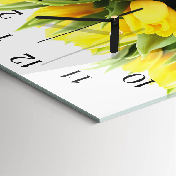 Square wall clock Tulip Flowers