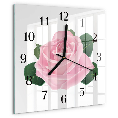 Square wall clock Rose