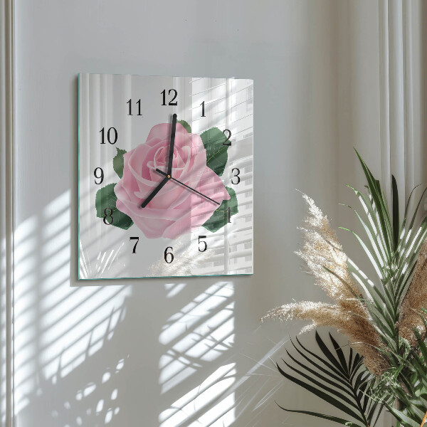 Square wall clock Rose