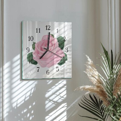 Square wall clock Rose