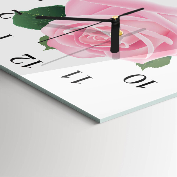 Square wall clock Rose