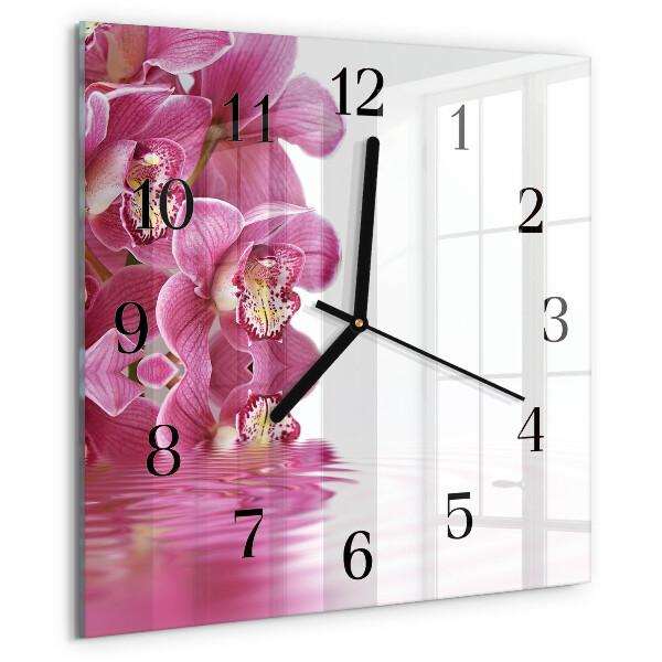Square wall clock Orchid