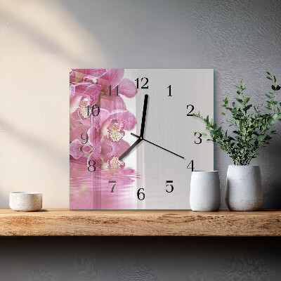 Square wall clock Orchid