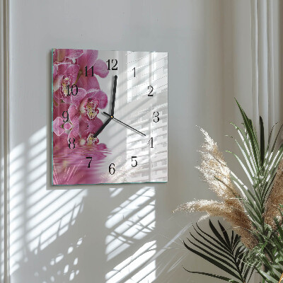 Square wall clock Orchid