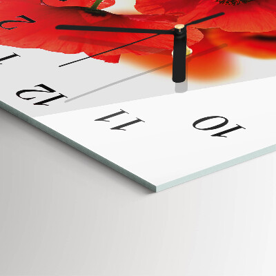 Square wall clock Poppies