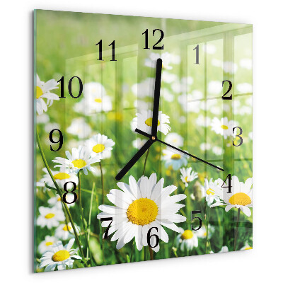 Square wall clock Daisies