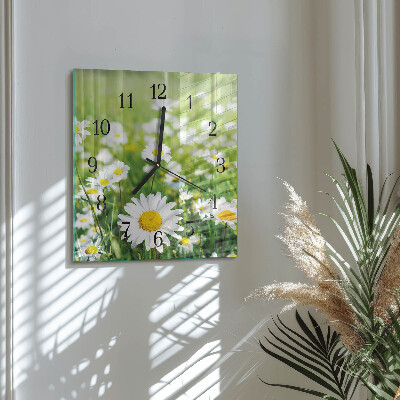 Square wall clock Daisies