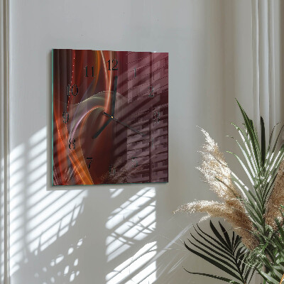 Square wall clock Abstract Lines