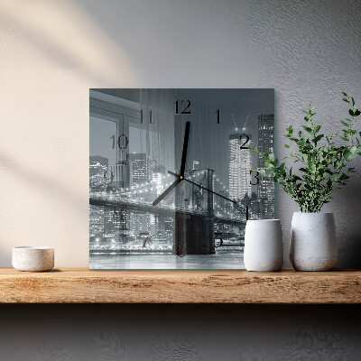 Square wall clock Horizontal Bridge