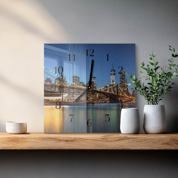 Square wall clock Horizontal Bridge