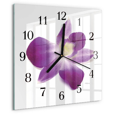 Square wall clock Orchid Flower