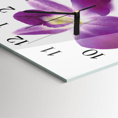 Square wall clock Orchid Flower