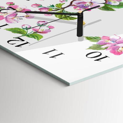 Square wall clock Flowers