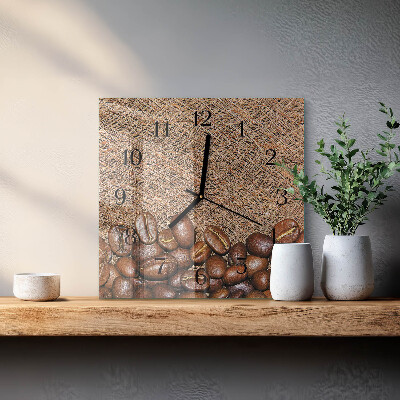 Square wall clock Coffee Beans