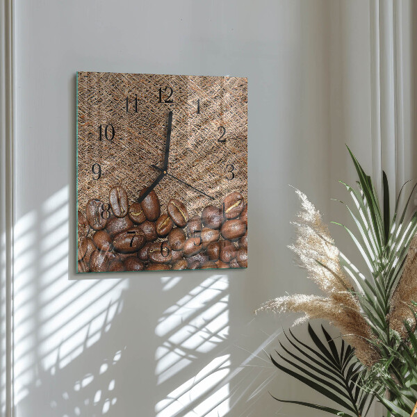 Square wall clock Coffee Beans