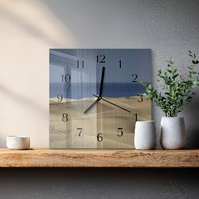 Square wall clock Sea Dunes