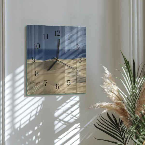 Square wall clock Sea Dunes