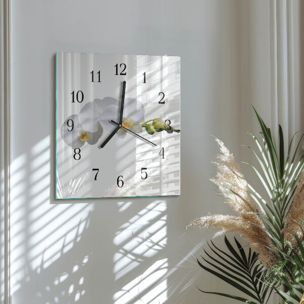 Square wall clock Orchid