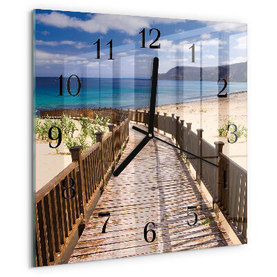 Square wall clock Beach Sea