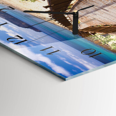 Square wall clock Beach Sea