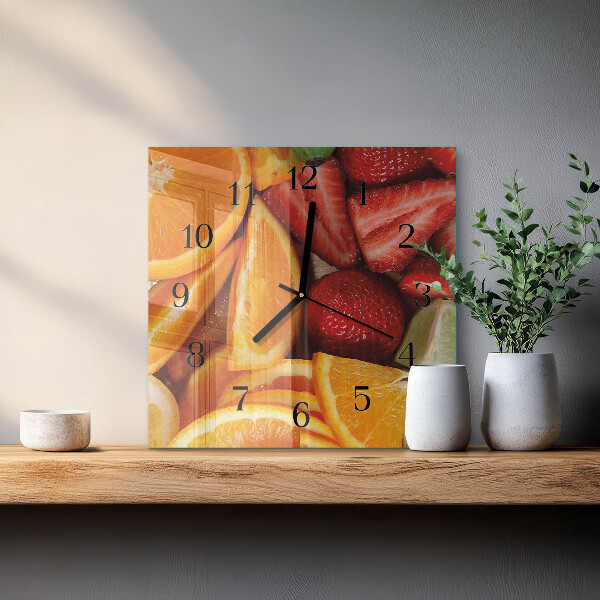 Square wall clock Fruit