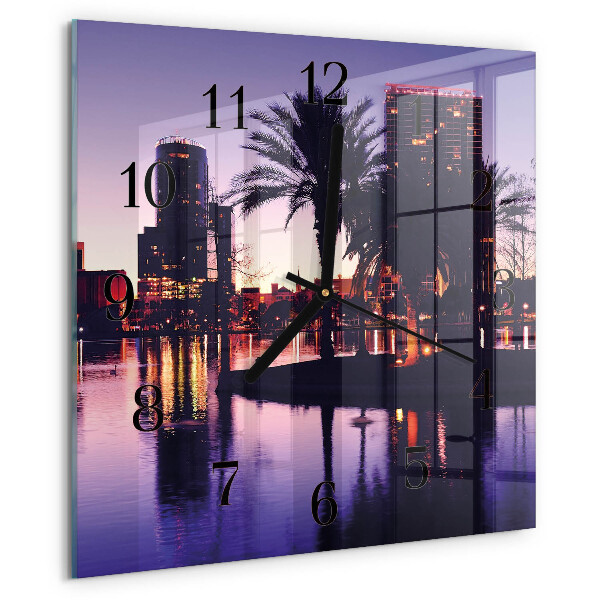 Square wall clock Florida Palm Trees