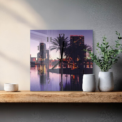 Square wall clock Florida Palm Trees
