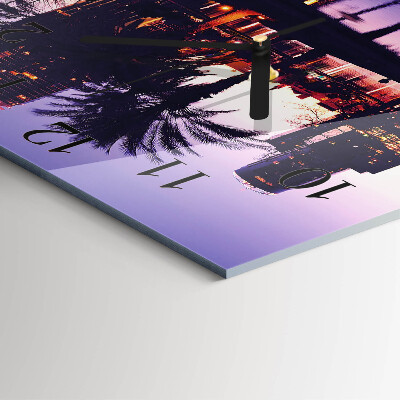 Square wall clock Florida Palm Trees