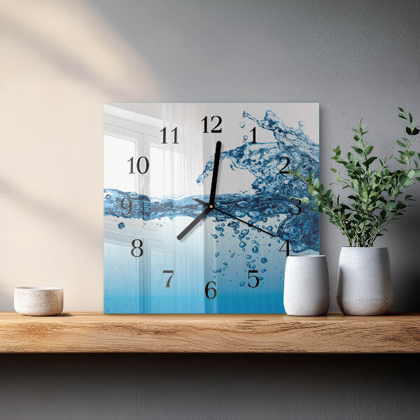 Square wall clock Water