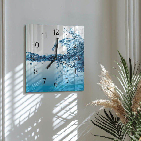 Square wall clock Water