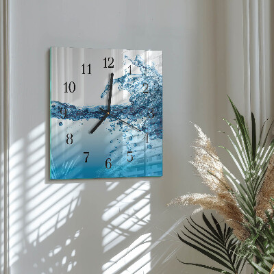 Square wall clock Water
