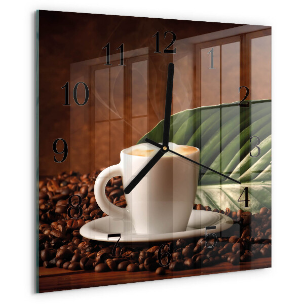 Square wall clock Cup of Coffee