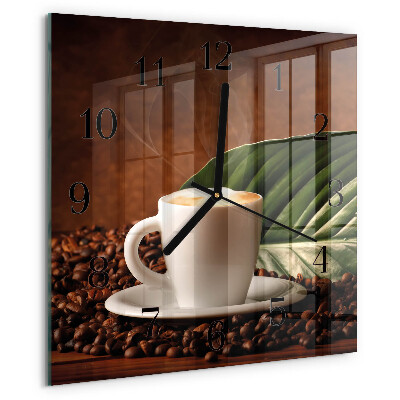 Square wall clock Cup of Coffee
