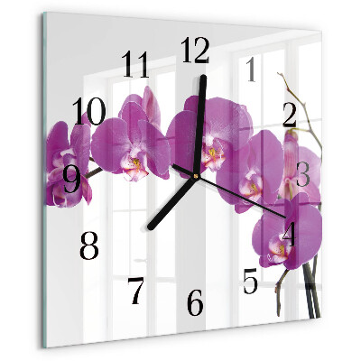 Square wall clock Orchid