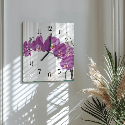 Square wall clock Orchid