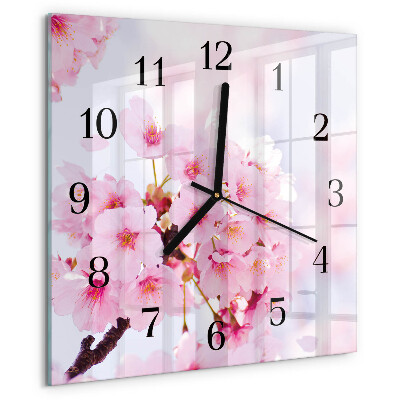 Square wall clock Flowers