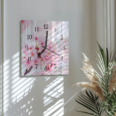 Square wall clock Flowers