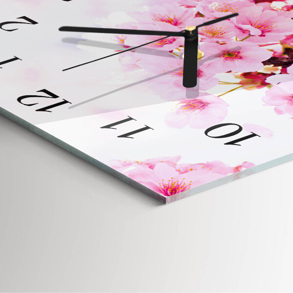 Square wall clock Flowers