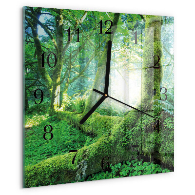 Square wall clock Forest Moss