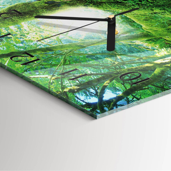 Square wall clock Forest Moss