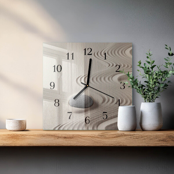 Square wall clock Stone Sand