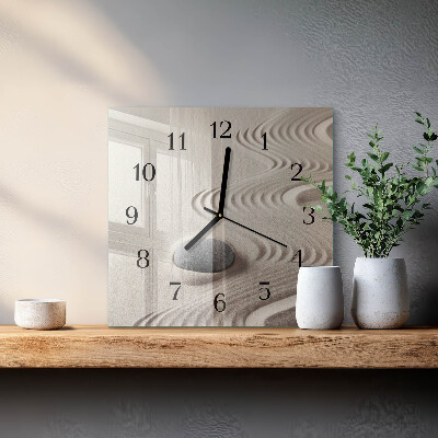 Square wall clock Stone Sand
