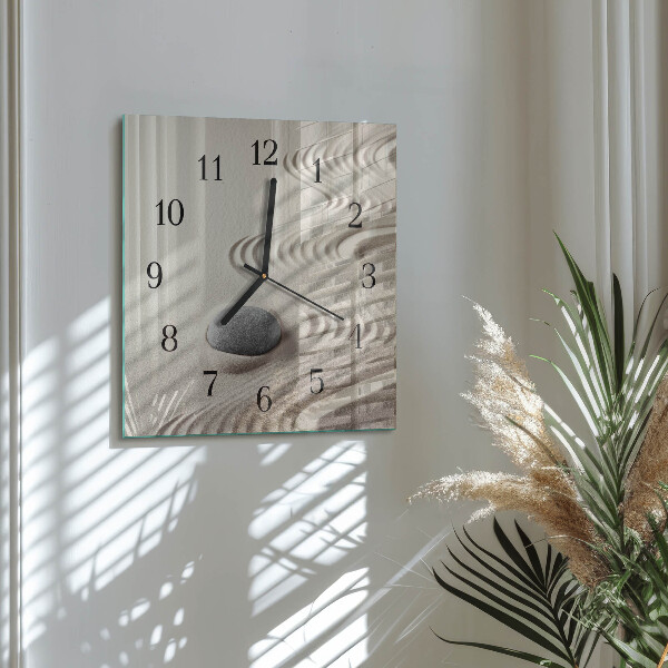 Square wall clock Stone Sand