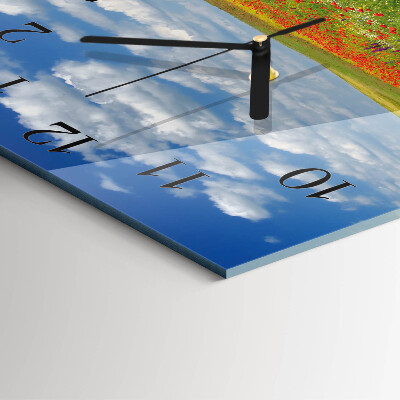 Square wall clock Poppy Field